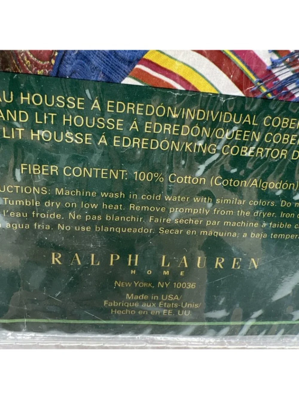 Ralph Lauren Full Queen Comforter Cover Beachside Preppy Stripe Colorful USA